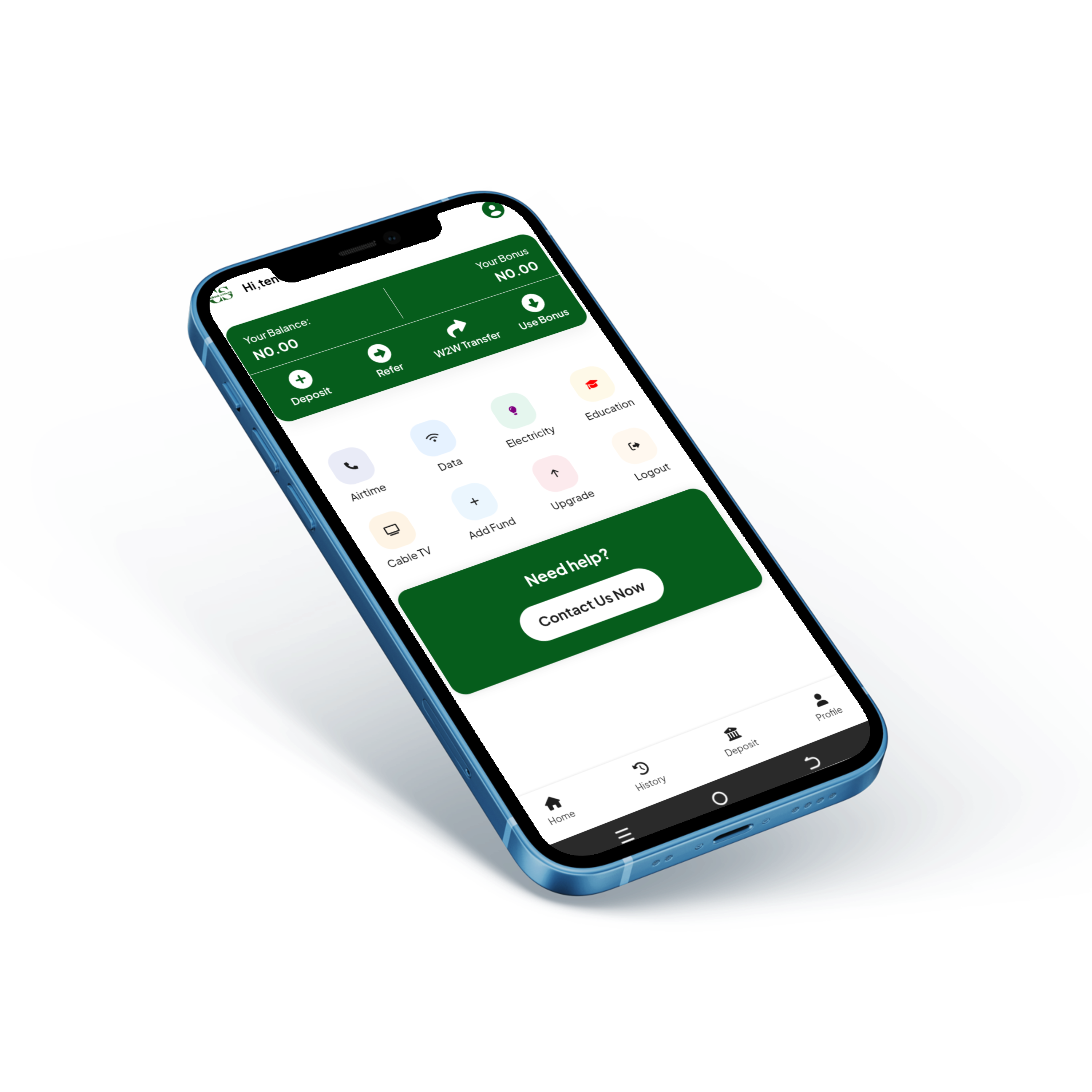 Hostlinko VTU / Fintech mobile app